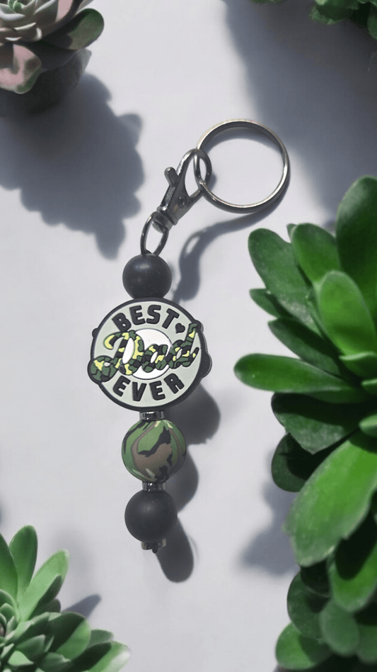 Beaded Keychain - Best Dad Camo - WaxettyBeaded Keychain - Best Dad CamoBeaded