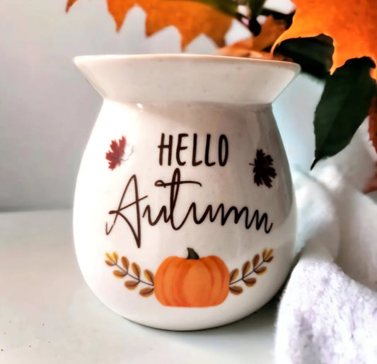 Hello Autumn Ceramic Tealight Wax Melt Warmer - WaxettyHello Autumn Ceramic Tealight Wax Melt WarmerWax Warmer