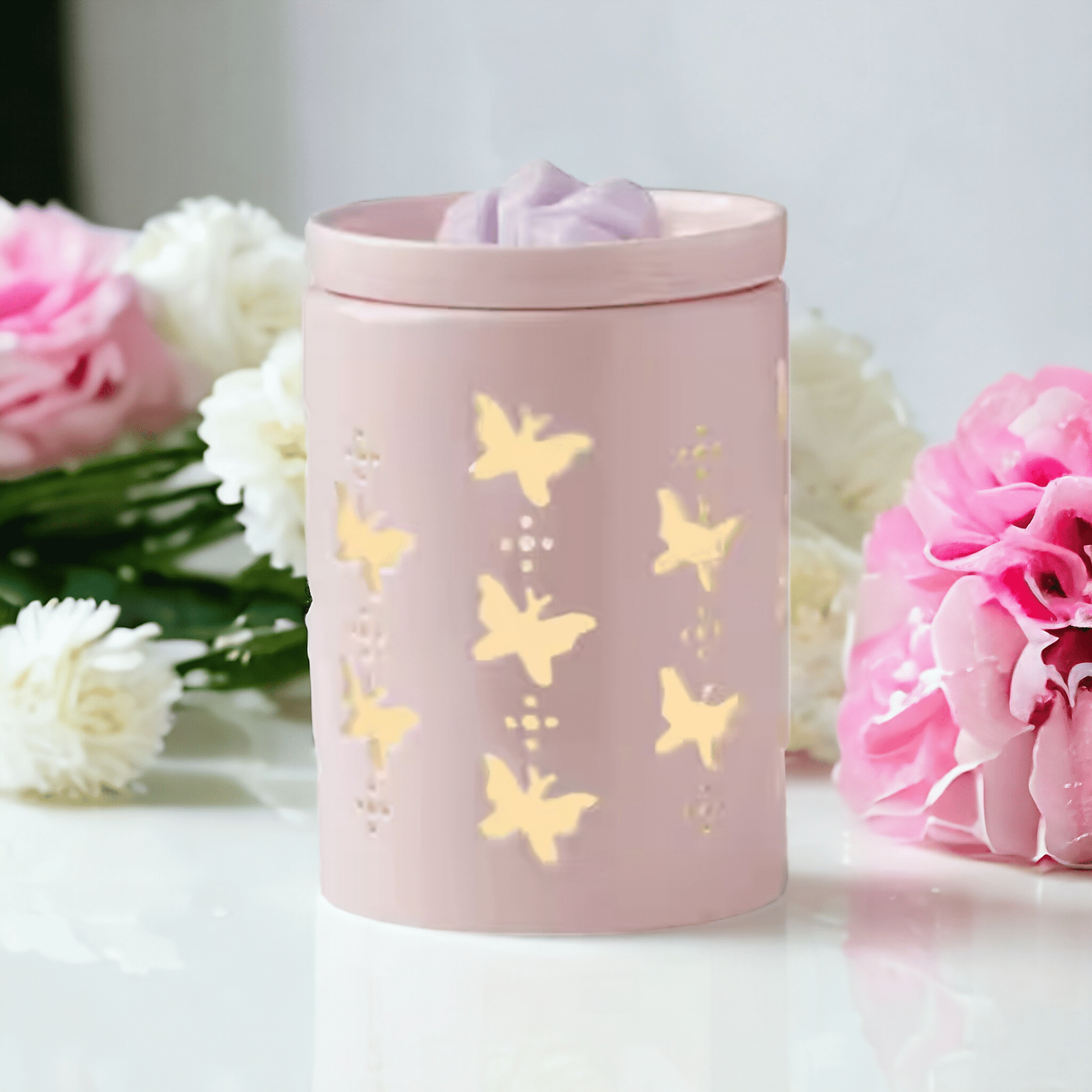 Pink Butterfly Ceramic Wax Warmer - WaxettyPink Butterfly Ceramic Wax WarmerWax Warmer