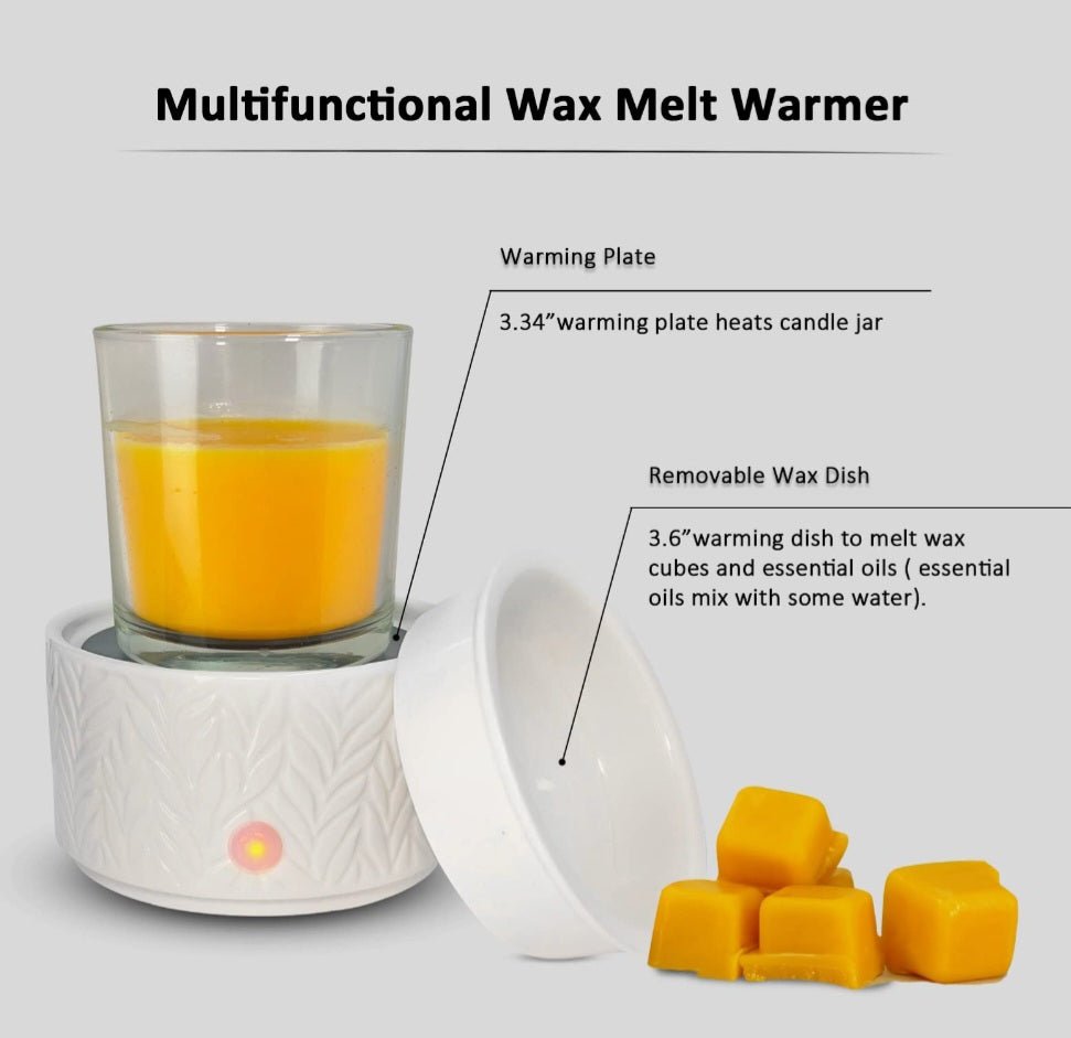 Ceramic Leaf 3-in-1 Wax Melt Warmer - WaxettyCeramic Leaf 3-in-1 Wax Melt WarmerWax Warmer